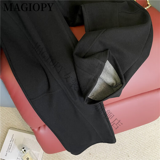 Magiopy International Luxury High-end Brand Spring 2025 Новая европейская станция Черная повседневная спортивная набор женских модных возрастов, снижающий черные двухсекционные наборы (100Jin [Jin равняется 0,5 кг])
