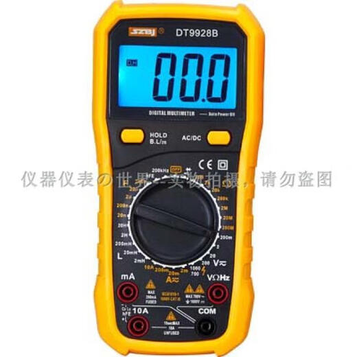 勋狸粑DT9922B数字万用表DT9923B数字高精度9928B防烧型多功能电工 多功能DT9928B标配含电池表笔不