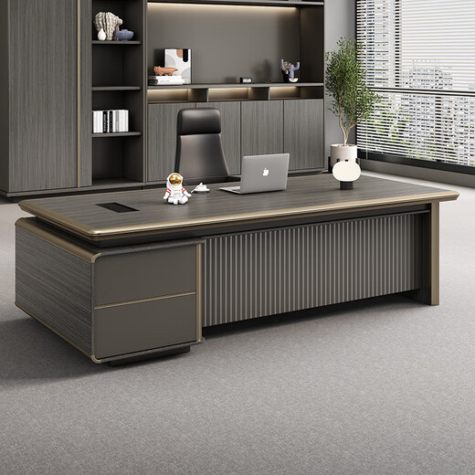 Semphia E0 grade desk boss desk workbench light luxury senior president desk office manager desk boss desk and chair combination E0 grade plate 1.8m boss table short cabinet - source factory