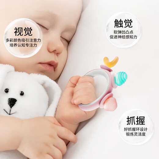 HIHIDEFRIENDS baby silicone molar stick chewing glue small month old baby anti-eating hand artifact training handshake grasp oral teething gum ice plum powder