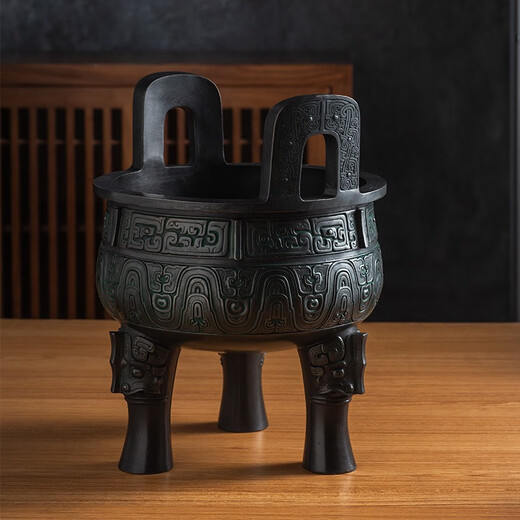 Thianle Bronze Tripod Ornements Antique Bronze Ware Dingsheng Qianqiu Handicraft Keding Office Bureau Entrée Cabinet à vin Décoration de bureau 60 cm de haut