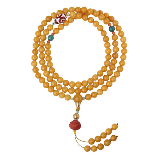 Potala Palace Beeswax Green Pine Southern Red 108 Beads Bracelet Necklace Agate Gourd Agarwood Jade Bracelet for Men and Women Birthday Gift