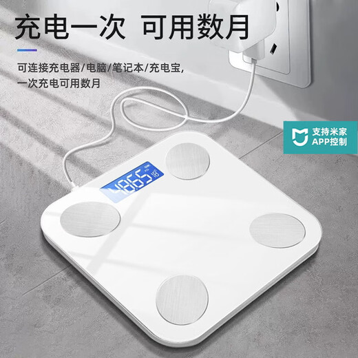 Xiaomi Youpin Mijia APP Huiding body fat scale Weight scale Household electronic scale Small charging body fat scale Home compact weighing scale Human body battery weighing Haoyuebai battery model