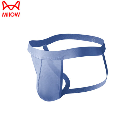 MiiOW men's underwear double butt stretch U convex sexy breathable quick-drying butt lift thong ice mesh seamless passion T pants black (breathable double butt) L recommended 130-150Jin Jin equals 0.5 kg