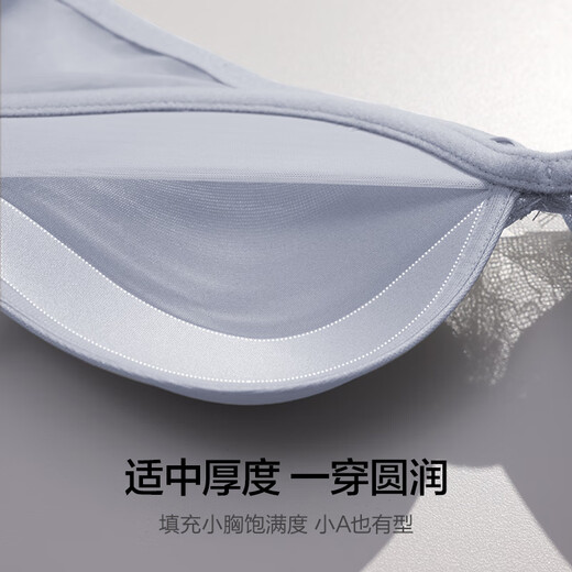 爱慕内衣女无钢圈小胸聚拢性感蕾丝网纱文胸AM17A761 经典黑400 80A