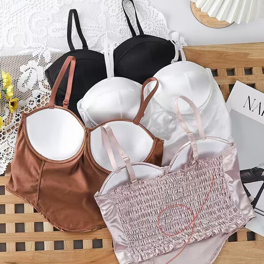 美背无钢圈内衣 聚拢防下垂收副乳上托防滑文胸罩 白色 均码