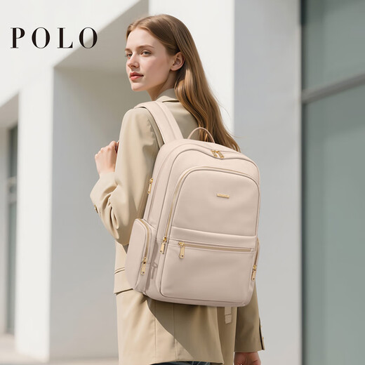 POLO双肩包女大容量背包女15.6英寸电脑包轻便出差旅行书包生日礼物