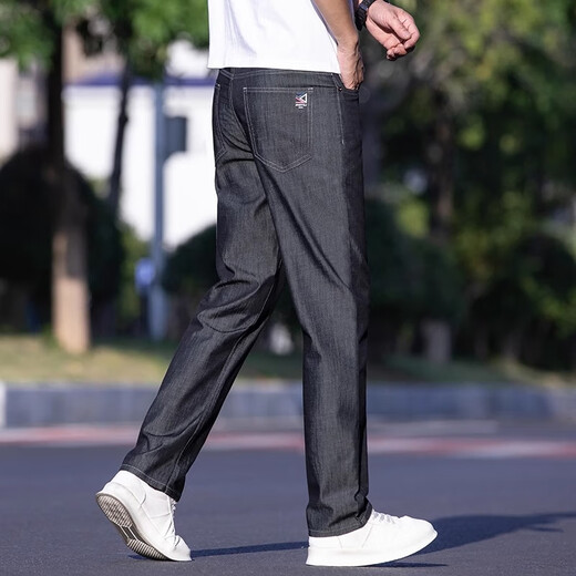 Spechtsdünne Jeans Herren Sommer Lose gerade Eisseide Businesshose Herren Elastic Dad lässig Hosen