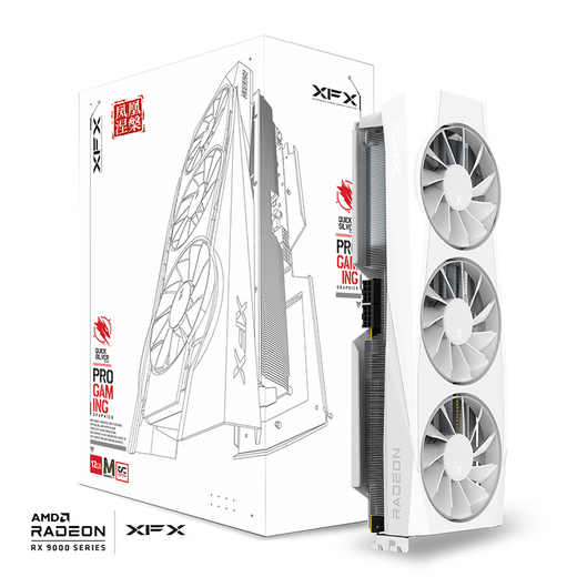 XFX (XFX) AMD RADEON RX 9070 GRE OC Phoenix Nirvana 12 Go Blanc Nouveau design de jeu E-Sports Ordinateur de bureau d'apprentissage intelligent Carte graphique indépendante RX 9070 GRE OC Phoenix Nirvana Blanc