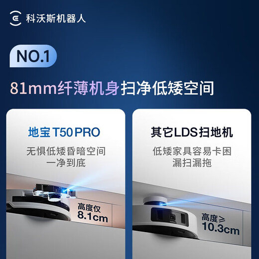 科沃斯T50 PRO扫地机器人国家补贴扫拖一体自动清洗全自动洗地机智能家用自动上下水 水箱版