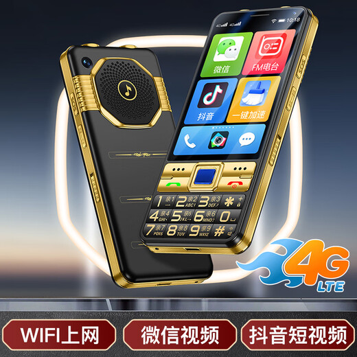 Gionee Seniors 3,5 pouces grand écran Android Smart Seniors Phone Mobile WeChat Douyin Video 4G Réseau complet Grand caractères Bouton de sauvegarde Fonction de sauvegarde Machine Black 8 Core + 64 Go [Version Smart WeChat]