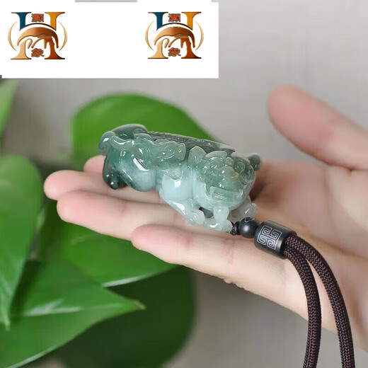 灏象翡翠貔貅手把件男士冰油青玉貔貅玉石把玩件盘玩玉器可做腰挂 款五貔貅款 QZF3881i
