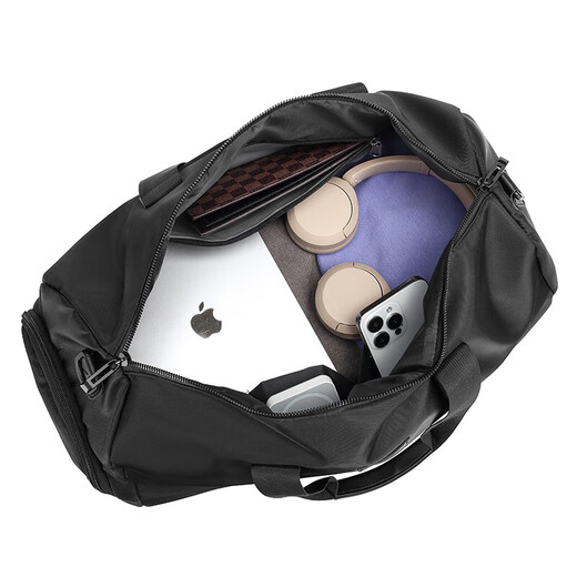 新款旅行包男干湿分离运动健身包短途出差旅游手提女行李包单肩包 黑色 均码