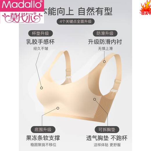 Modal mother underwear for women without marks and no steel rings gathered together middle-aged and elderly women with breasts and large breasts to show small bras. Milk skin [nude spray vest style] Main picture L [Suggested 95-115Jin [Jin equals 0.5 kg] 36/80]