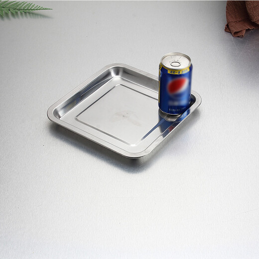 Dele stainless steel square plate barbecue plate fish plate steamed rice plate food tray baking plate commercial rice plate vegetable plate square shallow square plate 45*45*2