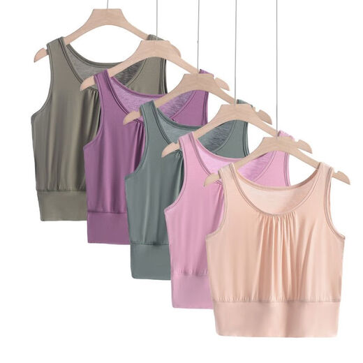 Banfishi mother's wear short bra-wrapped bra for middle-aged and elderly women modal vest-style underwear women's large size wide waist bottoming top matcha green 5XL 135-145Jin Jin is equal to 0.5 kg