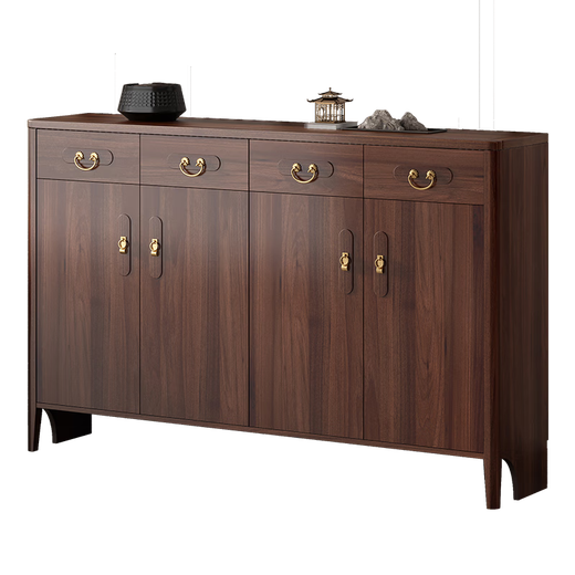 Yi [Marke] Neues chinesisches Holzschuhschrank mit großer Kapazität gleicher Art Partitionspeicherschrank Wohnzimmerschrank Schwarz Länge 1050 Breite 340 Höhe 1010 Granular Board Gummi Holz Selbstinstallation