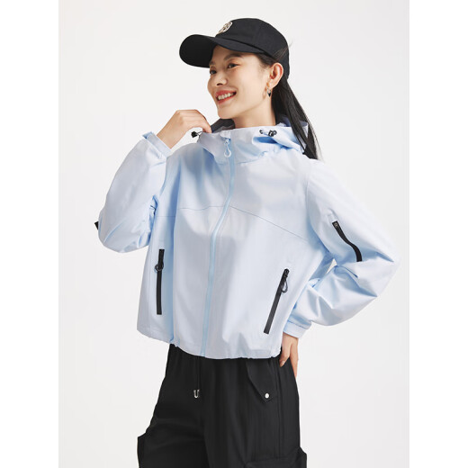 
Hot air 2025 autumn new women's outdoor casual short jacket 28 light blue S
