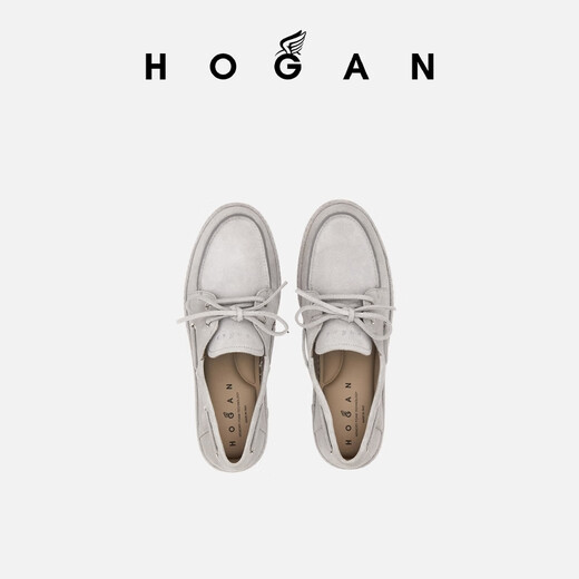 HOGAN【TC】女鞋春夏系列H-Wrap系列H681船鞋系带厚底鞋 灰色 37