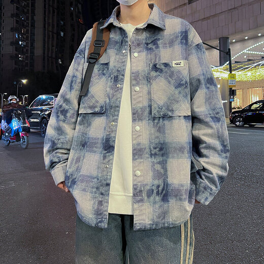 QLTQZQ牛仔外套男春秋季青少中学生潮牌夹克男装士休闲衬衫上衣服 967浅色【春秋款】 M 80-100斤左右