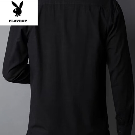 Playboy (Playboy) Camisa de primavera y otoño Lino de algodón para hombres Pequeño collar de collar de mediana edad imitación de lino de estilo chino