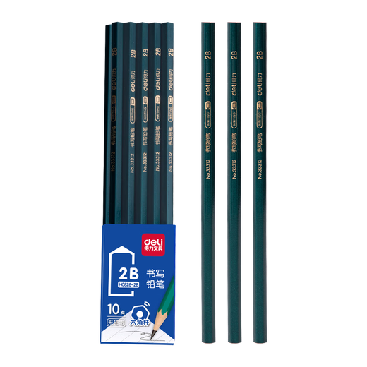 
Deli Classic Green Pole 10 2B Pencil Log Hexagonal Pencil Student Exam Sketch Drawing Pencil Writing Practice Writing Writing Gift HC826-2B Students' School Gift