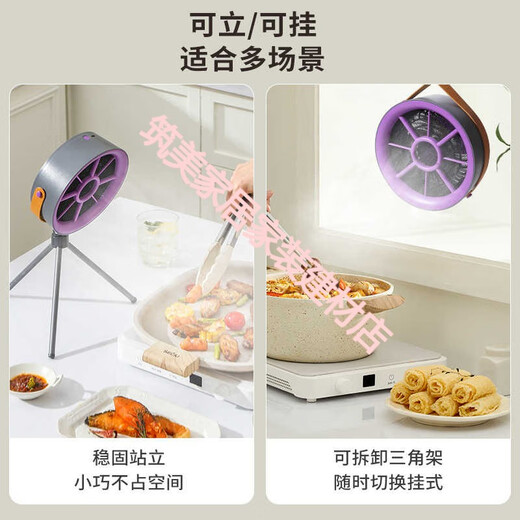Oimg Portable Smoothing Machine сглаживающей машины на открытом воздухе для лагеря для барбекю Большой ветроэнергетики вытяжка на рабочем столе Hod Desktop Hood FC-6629-серый стандарт включен (два куска хлопка фильтра)