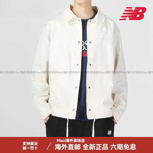 NEW BALANCE米白色单排扣翻领夹克男新款运动服休闲宽松外套上衣 MJ23552-GIE/主图款 M 170/92A