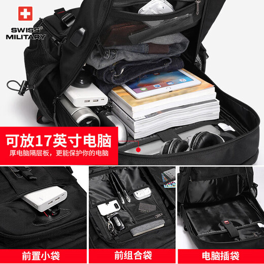 SWISSMILITARY Swiss Army Knife Backpack Men's Large Capacity Travel Bag Sports Backpack Travel Business Travel Outdoor Mountaineering School Bag