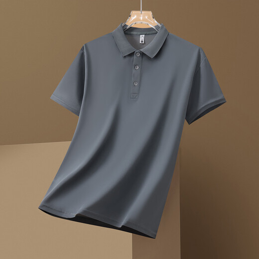 Jüdischer Polo-Nacken kurzärmeligte T-Shirt für die Sommersportläufe trendy Casual Thin T-Shirt atmungsaktivem, schnell trocknendem Top Hepg-JS-677 Black 5xl