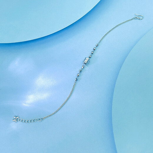 Damuni PT950 platinum bracelet classic versatile small waist transfer beads genuine pure platinum platinum bracelet Mid-Autumn Festival gift 3.74g/length 16-18.5cm adjustable