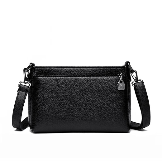 Jingshi Frauenbag 2025 Neue Frauen Umhängetasche High-End Small Square Bag mittleren Alters vielseitiger Crossbody-Tasche weiches Lederschwarz