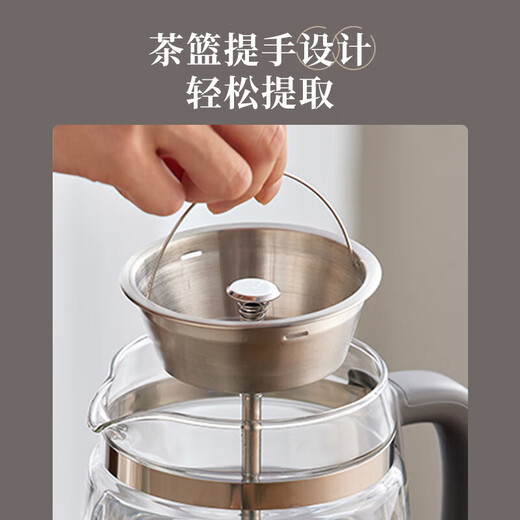 Bear Tea Maker Steam Spray Health Pot Thickened Glass Tea Maker Black Tea Office Tea Steamer Mini Electric Kettle Insulated Small Tea Stove 1L Gift Gift ZCQ-G08W6 Upgraded Stainless Steel Texture 0.8L