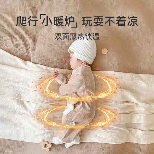 婧麒（JOYNCLEON）加绒连体衣秋冬男女宝宝加厚保暖新生儿衣服外出哈衣 Jlt200706
