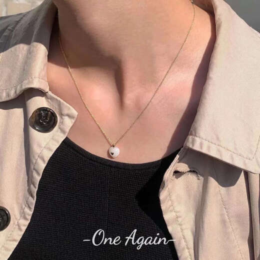 Chi example Korean niche design coldframe love marrow sterling silver plated 18k pendant agate necklace ins same style green chalcedony gold chain