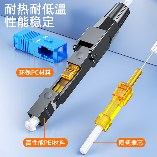 Sai Fiber fiber optic cold joint SC/UPC carrier-grade cold joint pre-embedded leather cable FTTH fiber optic home quick connector 1 pack