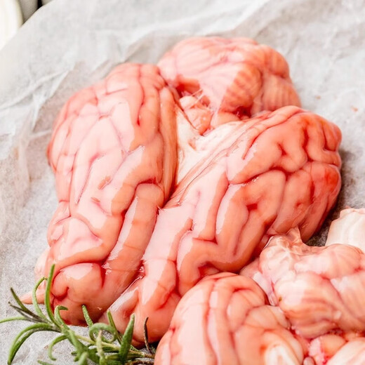 Pig brain flowers, fresh pig brain flowers, fresh pig brains, frozen fresh hot pot barbecue ingredients, brain flowers for commercial use, domestic pig brains, 4 packs, about 400g