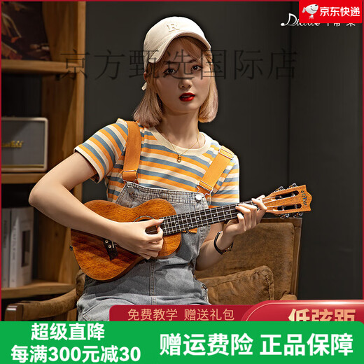 Diduo ukulele weibliche Anfänger Furnier ein Einstieg der Kinder Erwachsene kleine Gitarre 23-Zoll UKLILI Männlicher Schüler 23-Zoll-F2-Modell Holzfarbe + Vollständiges Set an Zubehör + Klavierbag