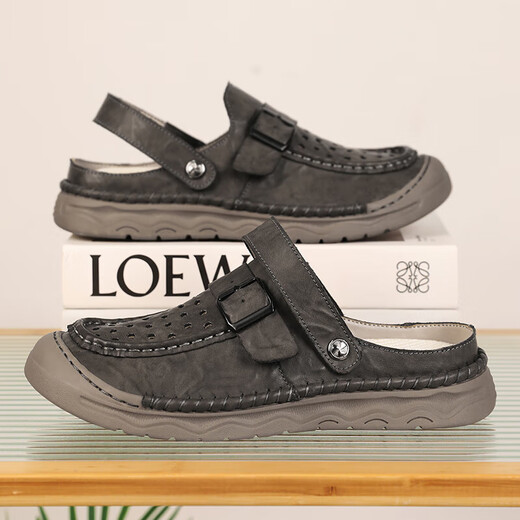 Sandalen Herren trendy Outdoor Sports Kleidung Bag-Toe Casual Schuhe Pantoffeln 2025 Neue Sommer atmungsaktiven Männer Beachschuhen braun [Mikrofaserleder A673] 40
