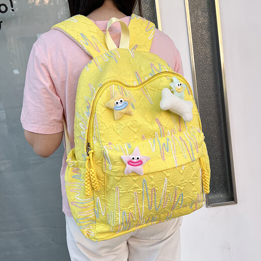 双肩包女新款日系高颜值ins学生小书包可爱软妹时尚潮流旅行背包 蓝色