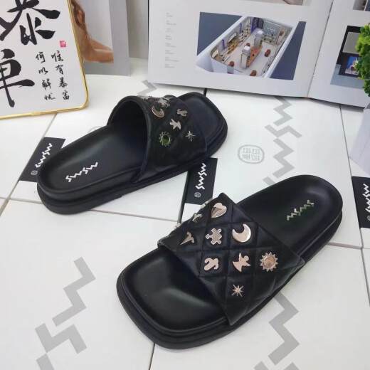 玛莎玛索 MSMS2025夏季凉拖鞋女夏季时尚百搭居家洗澡防滑外穿拖鞋9755-5 黑色 35