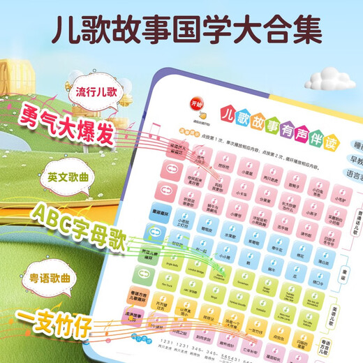 升级版】会说话的早教有声书中英双语启蒙认知幼儿手指点读发声书儿童早教机点读学习机0-1-2-3-到6 (2册)唐诗三百首+双语早教点读发声书