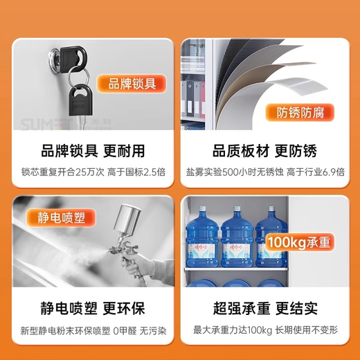 咏幻八门更衣柜员工储物柜车间寄存收纳柜碗柜鞋柜铁皮办公柜靠墙 二门更衣柜整装发货 破损包赔 1396mm