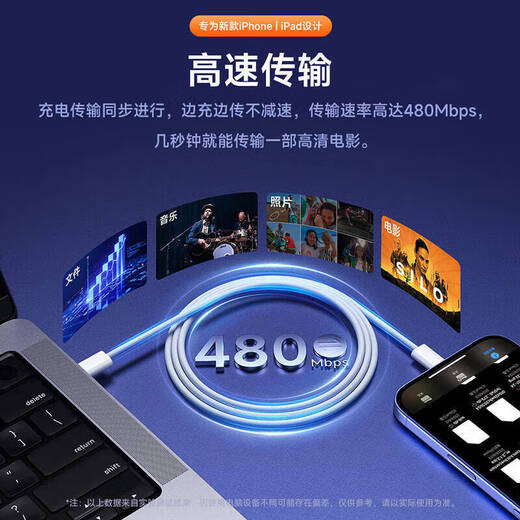 Apple 17/16/15 charging cable is adapted to the original 45W ammonium nitride fast charging set iPhone17/16promax/Air15Plus mobile phone genuine data cable charger original genuine 1 meter Apple double C port braided cable丨120W fast charging