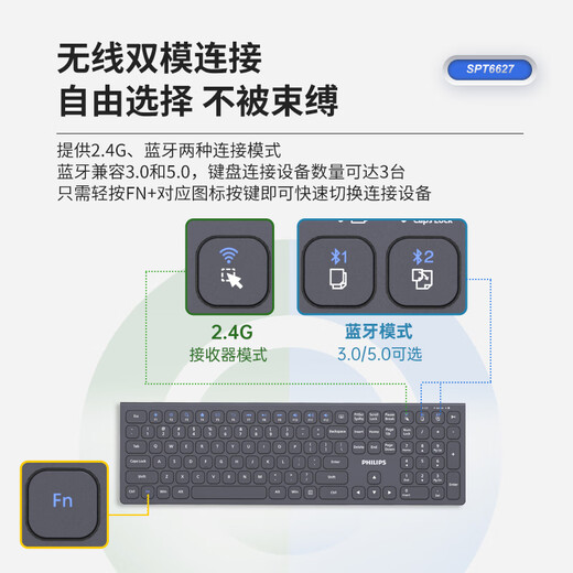 
David adapts to Dell Lenovo Philips Bluetooth wireless light sound keyboard and mouse set rechargeable dual-mode desktop pen Black wireless single-mode keyboard and mouse set-