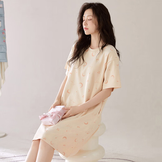 Pajamas de mujer de algodón puro de Palando con una almohadilla para la almohadilla del pecho de la piel suave de la manga corta en el verano Pajama de moda en el verano