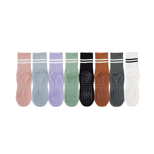 Yoga socks, women's fitness non-slip mid-calf socks, spring and autumn indoor skipping rope dance floor socks, sports Pilates socks, random 1 pair, one size fits all