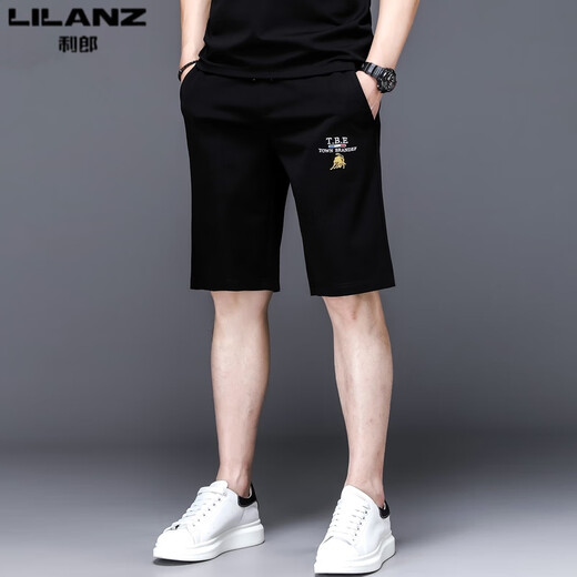 Lilang Herren Casual Shorts Herren 2025 Neuer Sommer Dünnstil Vielseitiger Sport schnapptrocknen Männerfünf-Punkte-Hosen Schwarz 13067 m 165 (geeignet für Gewicht 90-120 Jin [Jin gleich 0,5 kg])