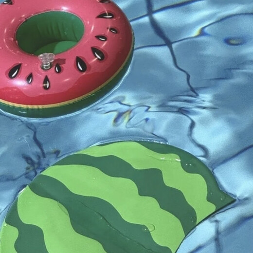 Yihaofeng Funny Big Head Size Silicone Watermelon Swimming Cap Swimming Cap Increased Waterproof Big Head Size Non-Stretching Unisex Watermelon Silicone Swimming Cap + Nose Clip Earplugs