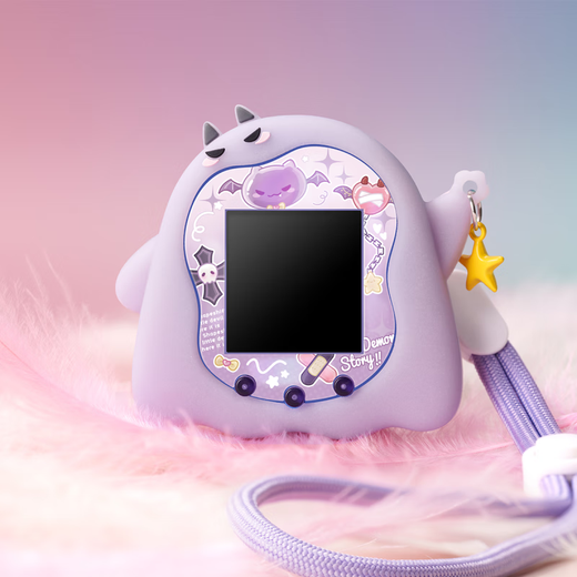 Tamagotchi uni mascota electrónica Purple Little Devil Silicone Cubierta protectora para pegatinas Educación temprana UNI Pink Little Devil Cover - Ded Stickers and Hands